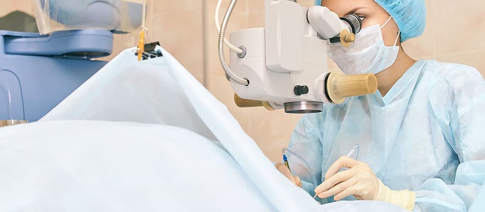 LASIK surgery in progress on a patient