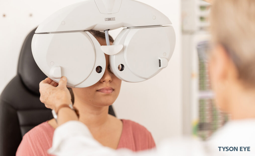 Person getting an eye exam. Understanding Your Vision Prescription